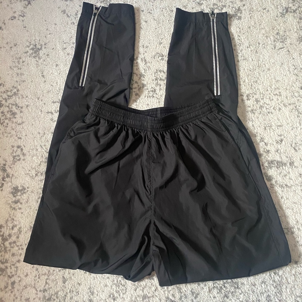 ASICS track pants running black nylon medium